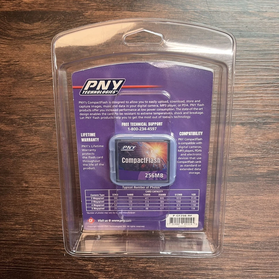 Vintage PNY 256MB CompactFlash Memory Card Brand New Sealed - Image 2 of 2