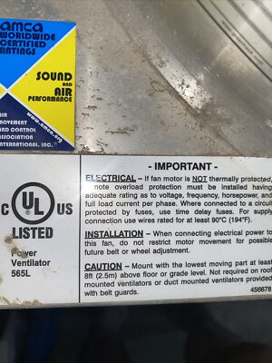 Greenheck Hood Exhaust Vent GB-071-6-X | eBay