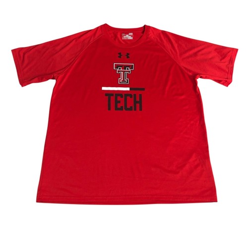 Camisa Under Armour Texas Tech Hombres L Roja Rendimiento Suelta Heat Gear Universidad NCAA