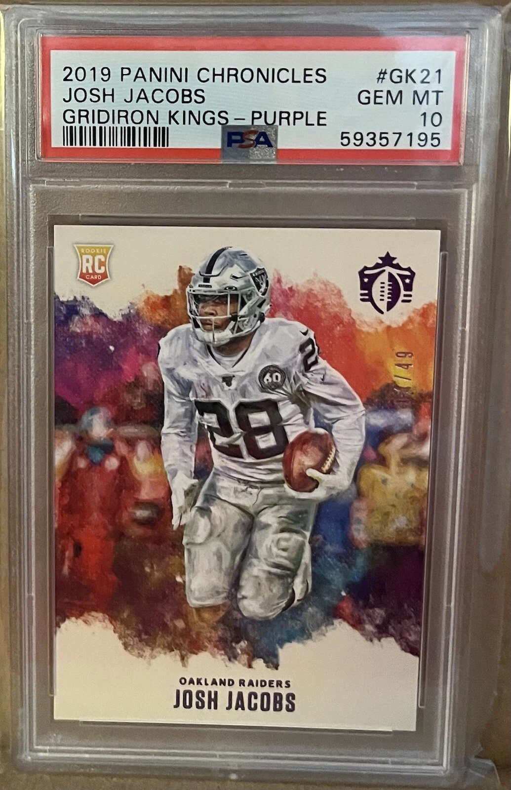 Josh Jacobs Panini Chronicles Gridiron Kings #GK21 Purple