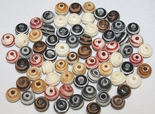 12mm - 72 Pc/Pack - Hand Crafted  Carved Bone Beads - 4 to 6 Colors / Pack