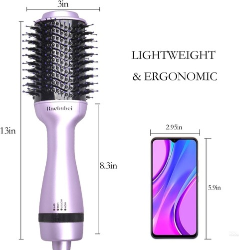Hot air brush, hair dryer, salon negative ion straight hair (purple - Picture 2 of 7