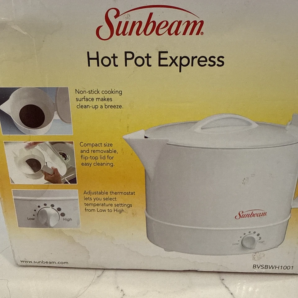 SUNBEAM Blanco ELECRTIC Hot Pot Express CALOR AJUSTABLE 32 Onzas CALENTAMIENTO RÁPIDO Foto 3 de 4