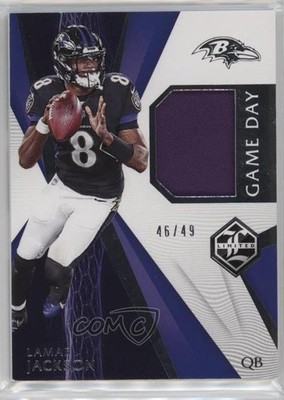 2020 Panini Limited Game Day Swatches Spotlight Silver 46/49 Lamar Jackson 1d59