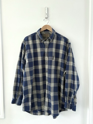 Vintage 90's Men’s Abercrombie & Fitch Big Shirt Blue Plaid Button Down Size XL