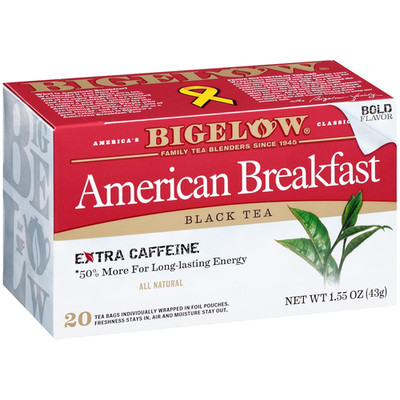 American Breakfast Black Tea Bags, Caffeinated Tea, 20 Count Box (Pack of 6), 12
