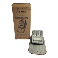Vintage Wolverine No. 40 Metal Sliding Adding Machine With Original Box Working