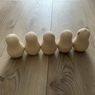 Neu 5er Set einfache Holz Farbe Ihr eigenes Roly Poly Jingle Puppen Spielzeug