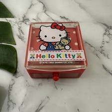 Sanrio Hello Kitty Vintage 90s Mini Drawer Box Red Polka Dot Note Pad Pen