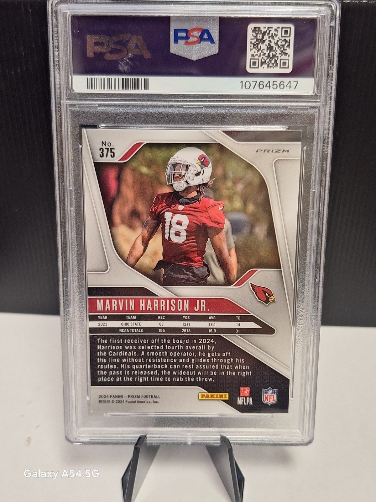 2024 Panini Prizm - Rookies Marvin Harrison Jr. #375 Green Ice Prizm (RC) view 2