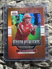 Topps 2023 Bowman Alabama Nick Saban Orange Foil /25 #79 Season Highlights