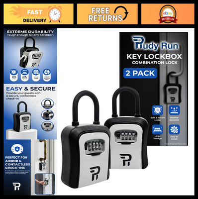 Large Outdoor Key Lock Box - 4-Digit Combination Hidden Safe, Portable Key Stora