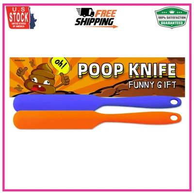 Artreeiger 2 Pack Poop Knife, Silicone Poop Cutter Knife Prank Practical Joke