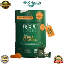 Root Labs 10 in 1 Alpha Gummies Shilajit, Ashwagandha, Maca, Tongkat, 60 Ct
