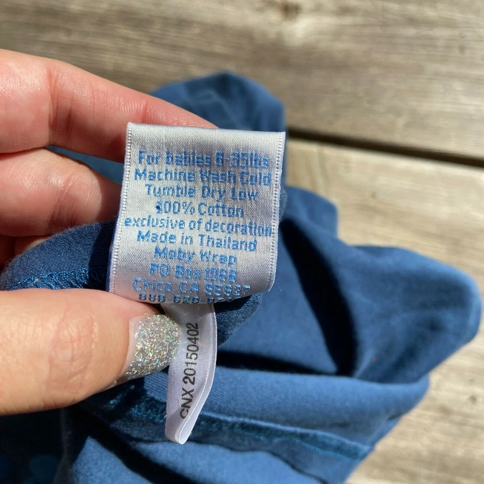 Portabebés Moby Wrap Lotta Jansdotter FLORINA Azul Flores Diseñador Foto 3 de 4