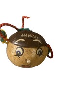 Vintage hand painted coconut purse EUC