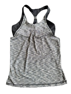 Velocity Racerback Tank Top Women s Shelf Bra Black/White Athletic Stretch NWOT