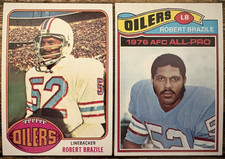 ROBERT BRAZILE Topps RC LOT! 1976 #424 1977 #240 Houston Oilers HOF ROOKIE! NRMT