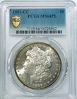 1882 CC Morgan Dollar PCGS MS64PL