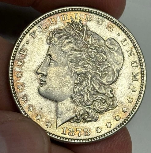 XF+ 1878-P ‘7 Over 8TF’ Morgan Silver Dollar (cleaned), U.S. $1 Coin Proof-Like!
