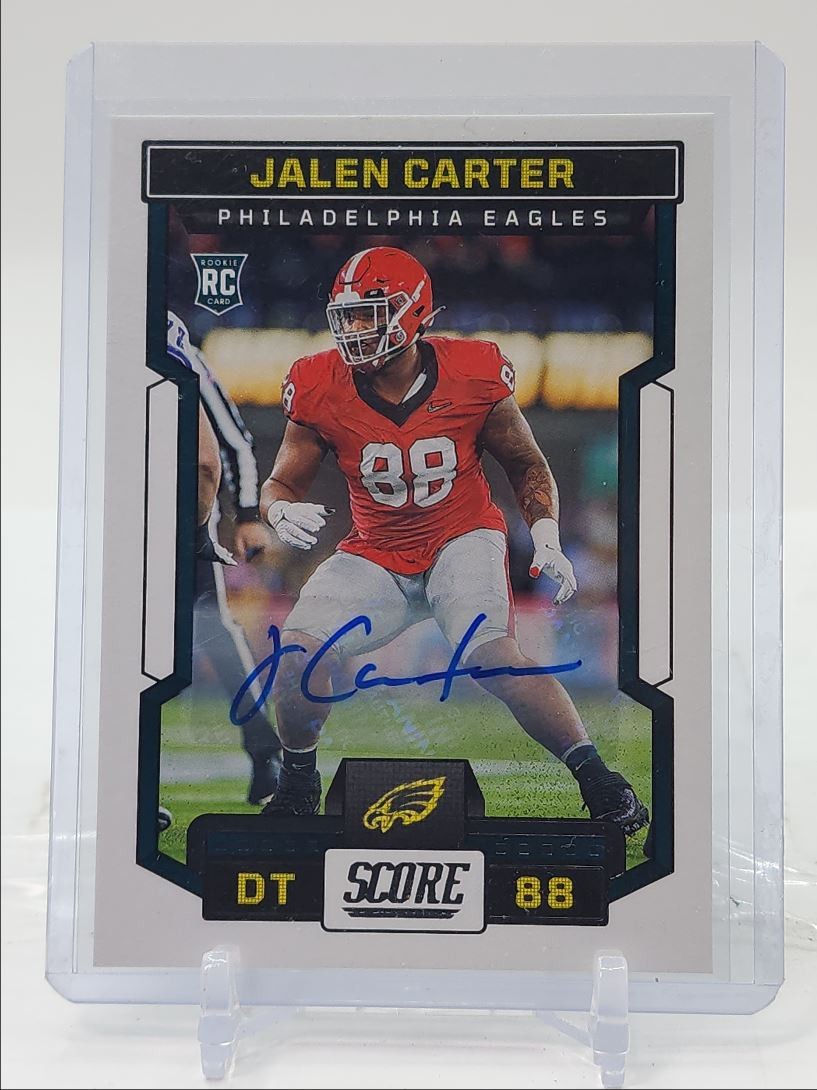 JALEN CARTER 2023 PANINI SCORE ROOKIE AUTOGRAPH EAGLES #369 RC AUTO Q0SAM