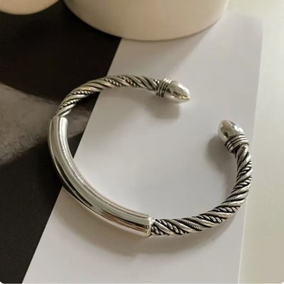 Twisted Modern Cuff Bracelet | 925 Sterling Silver | Gift for Her | Delivered in