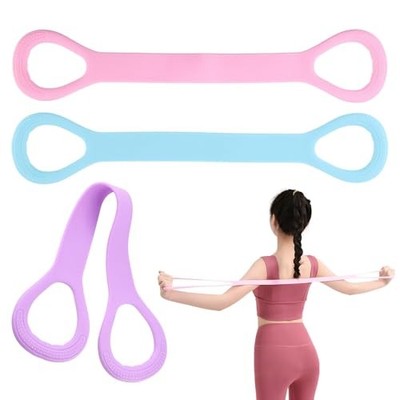 3pc Figure 8 Resistance Band, Arm Back Shoulder Exercise Bands, Elastic Rope 