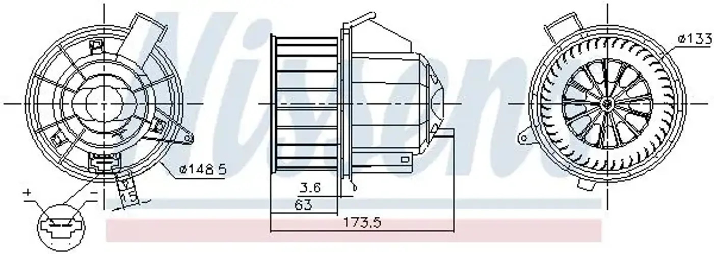 Blower fan 87617 NISSENS for OPEL CITROËN
