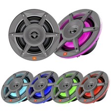 JBL 6.5" 300 Watt Max Power 2-Way Marine RGB illumination Gray Speakers Pair 