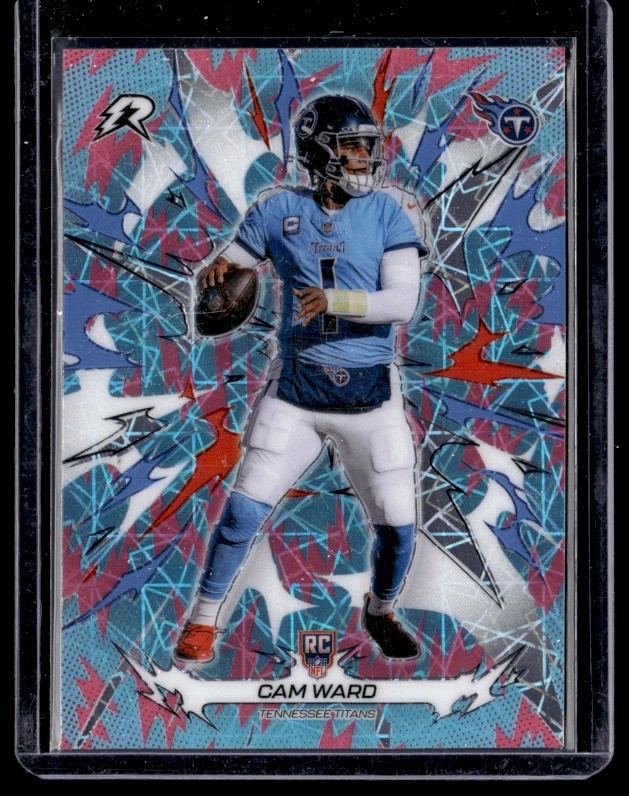 2025 Topps Resurgence #194 Cam Ward Sky Blue & Pink Shock Refractor