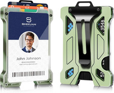 ID Badge Holder with Retractable Clip, Credit Card Holder, Keychain Wallet