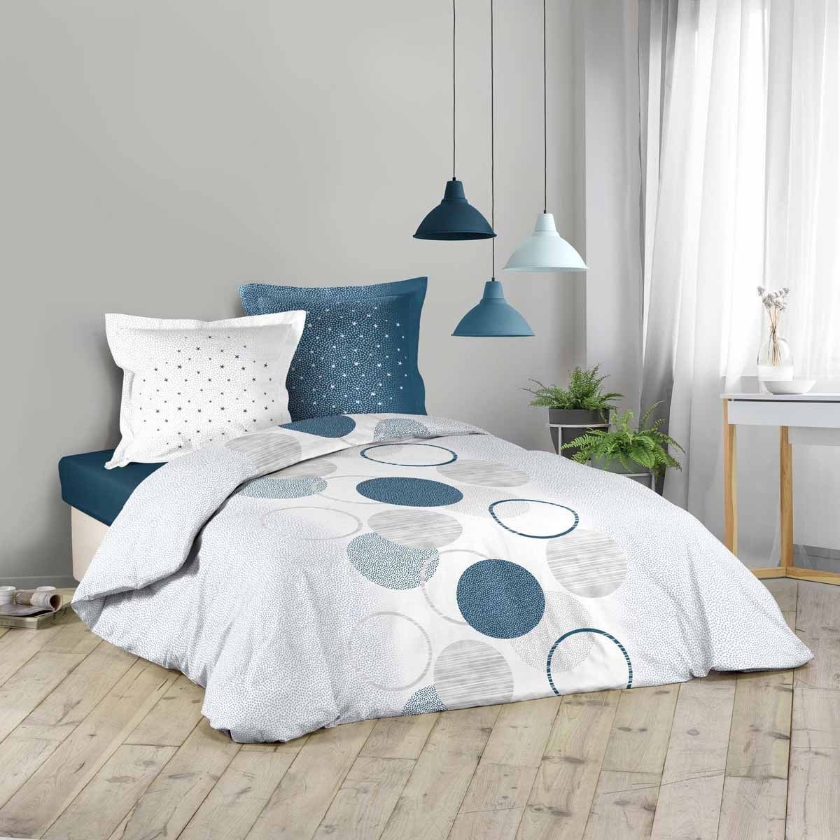 Voie Lactée parure de lit bleu 240x220 cm pour créer un cocon douillet