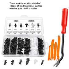 100Pcs Auto Fastener Clip Retainer Pin Rivet Bumper Door Trim Panel Fastener Kit