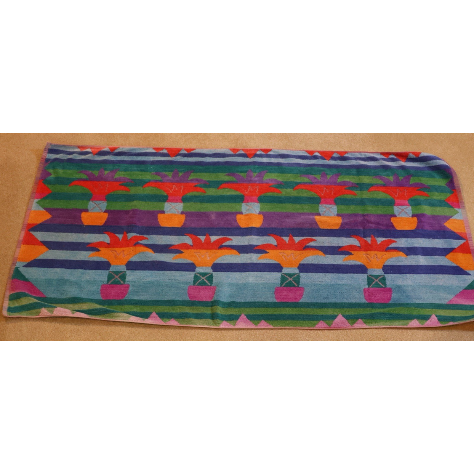 Large Vibrant Colors Plant Design Cotton 28x57