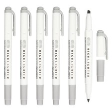 6Pack Broad and Round Tips Highlighter, Gray