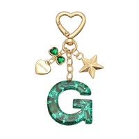 FüR Cute Initial Letter G Keychain FüR Frauen Bling GrüN
