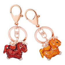 Chinese New Year Keychain: Chinese Zodiac Horse Keyring - Lucky Zinc Alloy