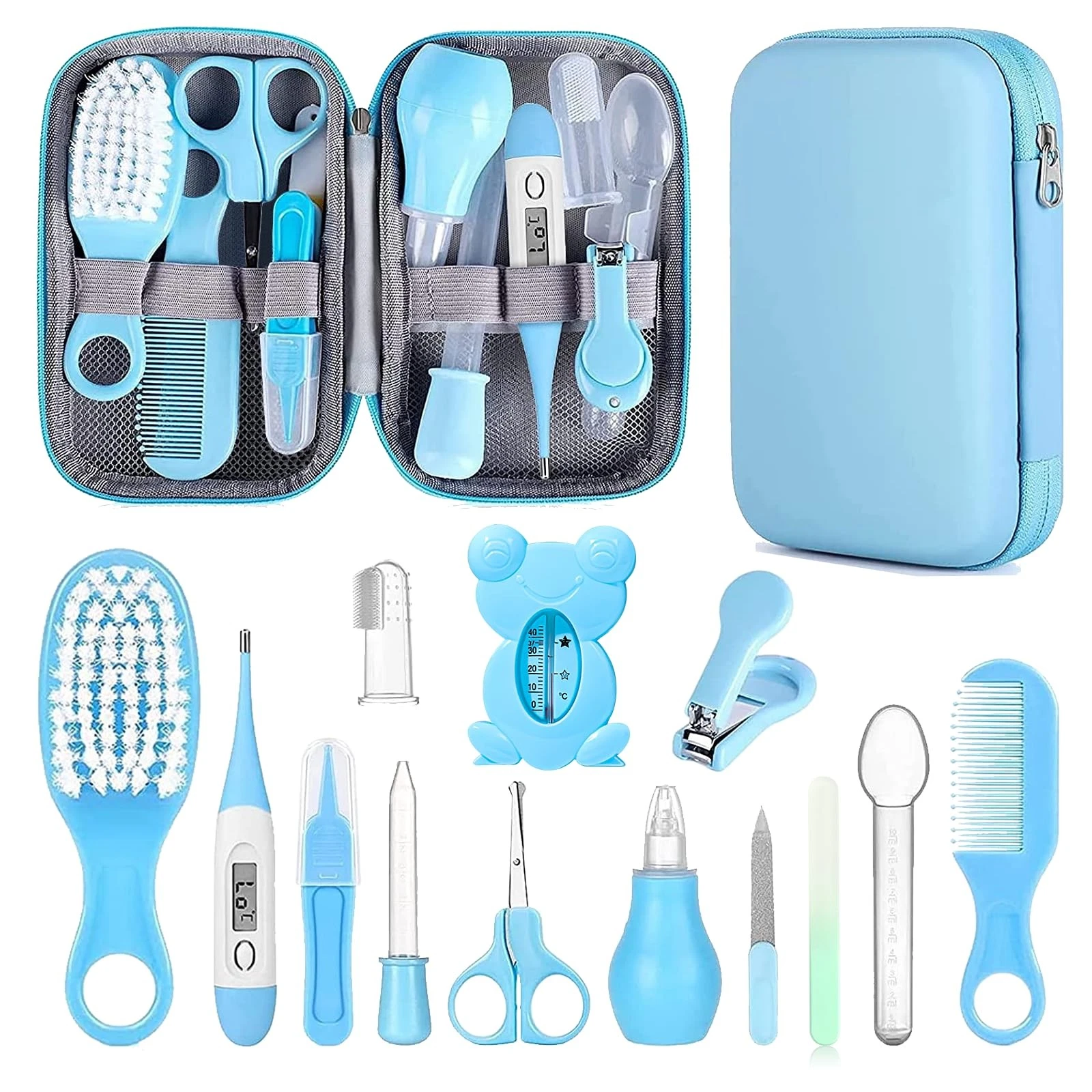 Baby Infant Safety Care Set with Hair Brush Comb Nail Clipper Nasal Aspirator