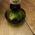 Vintage Green Decanter With Leather Accents In EUC — photo 5
