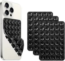 3 Pack Double Sided Silicone Suction Cup Phone Case Mount, Hands-Free Black 