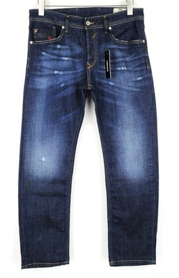 DIESEL Waykee R7NA8 Herren Jeans W28/L30 Washed Dunkelblau Baumwolle Straight Leg *
