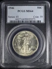 1946 WALKING LIBERTY HALF DOLLAR 50C PCGS MS64 (PQ215)