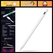 Stylus Pen for iPad 6-11th Gen, 2X Fast Charge, Palm Rejection, White Color