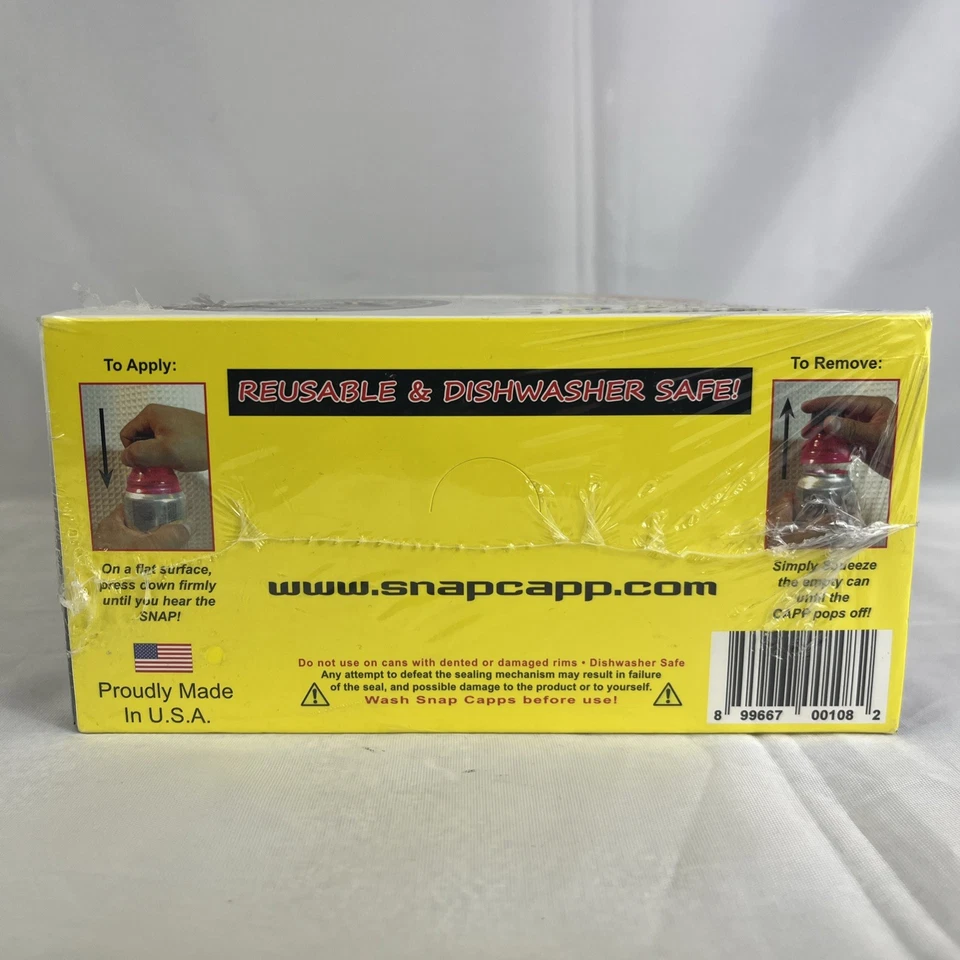 NEW Original Snap Capp Soda Pop Can Cap Lid Keeps Fizz Bugs Out 12 16 Oz NOS VTG - Image 3 of 4