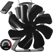 VODA Wood Stove Fan Heat Powered Fireplace Fans Non Electric, Heat Activated The