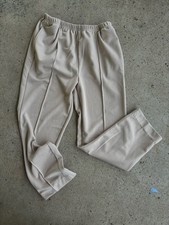 BLAIR Women's Beige Elastic Waist Comfort Pants M PT Hemmed To Custom Length