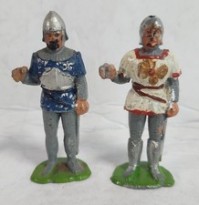 CLASSIC LEAD TOY SOLDIERS KNIGHTS SET OF 2 VINTAGE 1950s ENGLAND MISSING LANCES