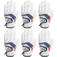 Mens Golf Gloves Left Hand All Weather Grip Soft Flexible for Golfers 6 Pack US
