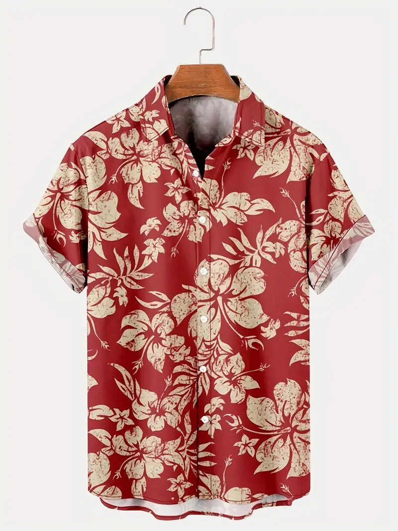 red floral dress shirt Leesechin Mens Floral Print Dress Shirt Flower Pattern Slim Fit Long Sleeve Button Down Shirts S-2xl, Men's