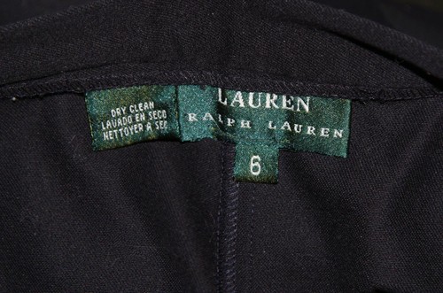 LAUREN BY RALPH LAUREN Women's Black Flat Font Cotton Stretch Twill Pant Sz 6 - Picture 8 of 8